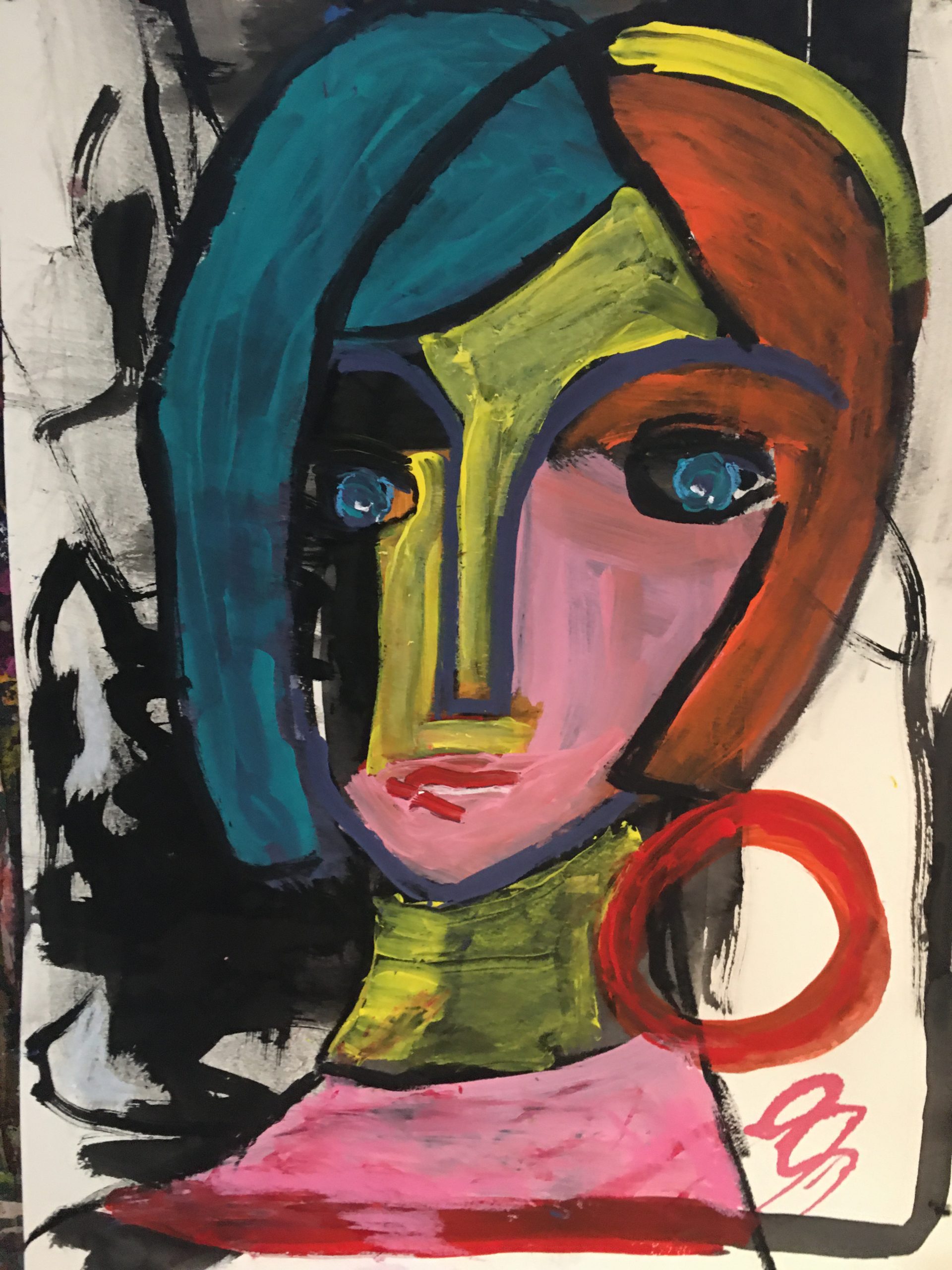 girl with hoop earing